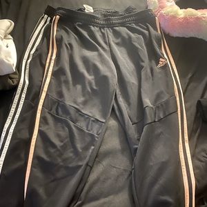 Black/white and black/pink adidas joggers size L